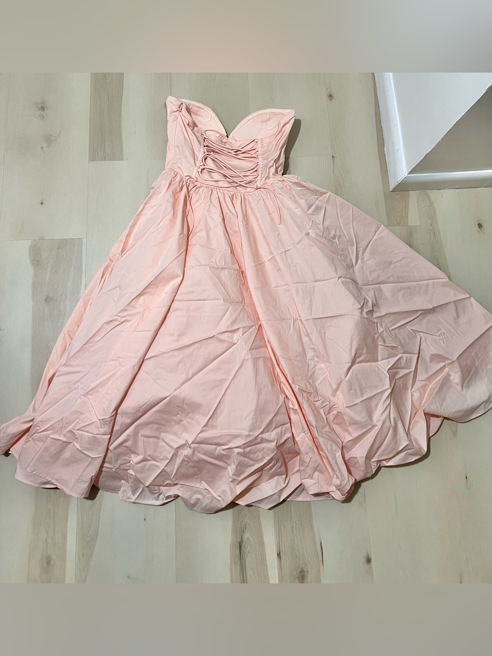 Babyboo NWT Women Medium Pink Soft Peach Prim Midi Dress Balletcore Princess - Picture 8 of 15